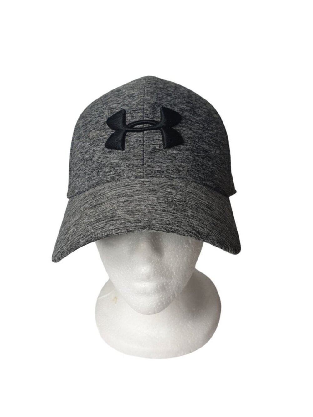 Under Armour Mens Hat Cap Stretch Fit Heathered Gray M/L Embroidered Logo